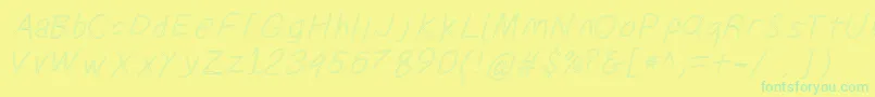 Suplexdriverregularoblol-Schriftart – Grüne Schriften auf gelbem Hintergrund