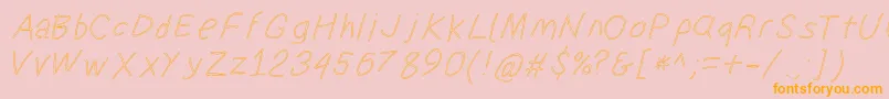 Suplexdriverregularoblol-Schriftart – Orangefarbene Schriften auf rosa Hintergrund