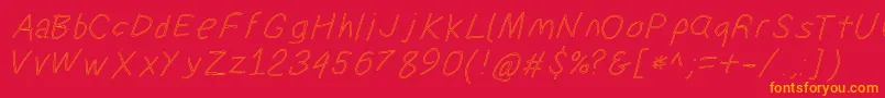 Suplexdriverregularoblol Font – Orange Fonts on Red Background