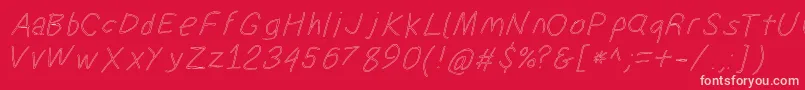 Suplexdriverregularoblol-Schriftart – Rosa Schriften auf rotem Hintergrund
