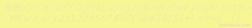Suplexdriverregularoblol-Schriftart – Rosa Schriften auf gelbem Hintergrund