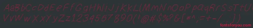 フォントSuplexdriverregularoblol – 黒い背景に赤い文字