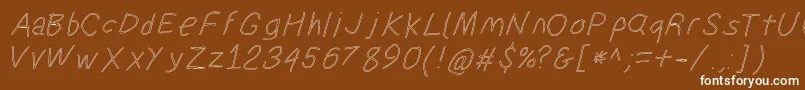 Weitere Informationen zur Suplexdriverregularoblol-Schriftart Suplexdriverregularoblol-Schriftart – Weiße Schriften auf braunem Hintergrund