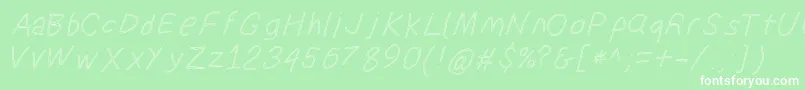 Suplexdriverregularoblol Font – White Fonts on Green Background