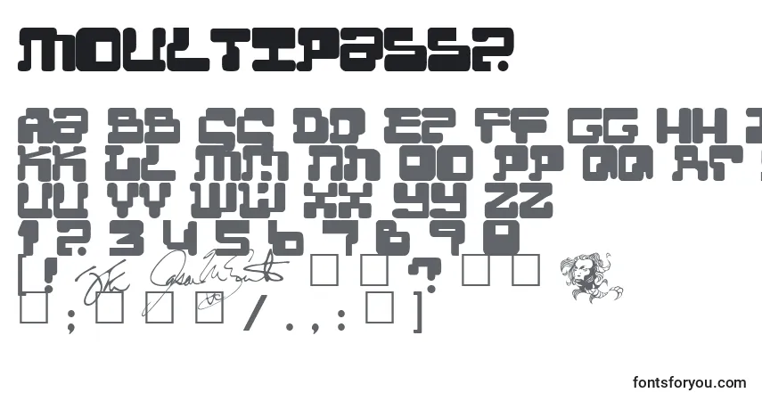 Schriftart Moultipass2 – Alphabet, Zahlen, spezielle Symbole