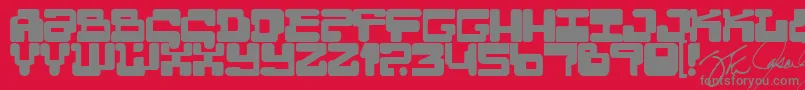 Moultipass2-Schriftart – Graue Schriften auf rotem Hintergrund