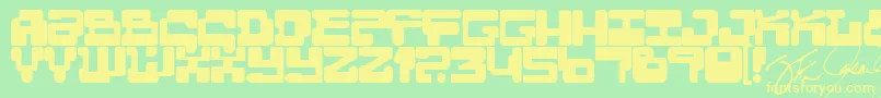 Moultipass2-fontti – keltaiset fontit vihreällä taustalla