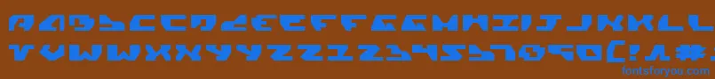 Gyrv2e Font – Blue Fonts on Brown Background