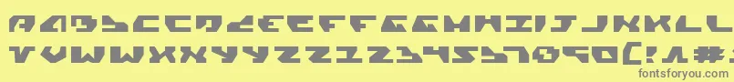 フォントGyrv2e – 黄色の背景に灰色の文字