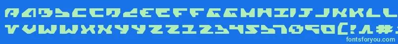 Gyrv2e Font – Green Fonts on Blue Background