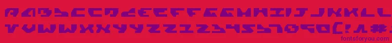 Fonte Gyrv2e – fontes roxas em um fundo vermelho