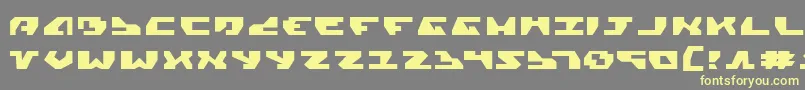 フォントGyrv2e – 黄色のフォント、灰色の背景