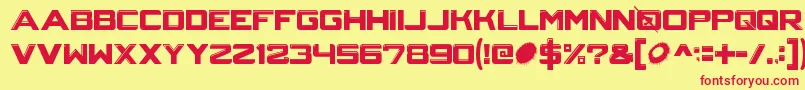 Crystalcore Font – Red Fonts on Yellow Background