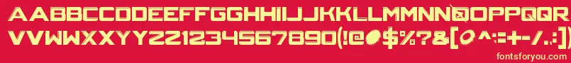 Crystalcore Font – Yellow Fonts on Red Background