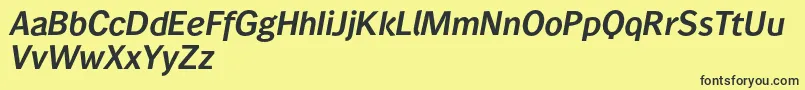 Wendelinreduced76halbfettkursiv Font – Black Fonts on Yellow Background