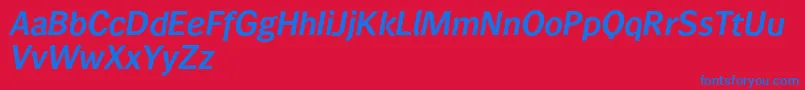 Wendelinreduced76halbfettkursiv Font – Blue Fonts on Red Background