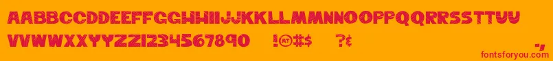 ThePerfectWave-Schriftart – Rote Schriften auf orangefarbenem Hintergrund
