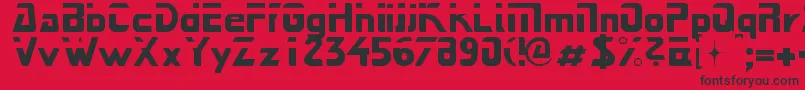 Next Font – Black Fonts on Red Background