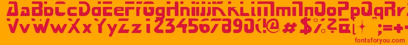 Next-Schriftart – Rote Schriften auf orangefarbenem Hintergrund