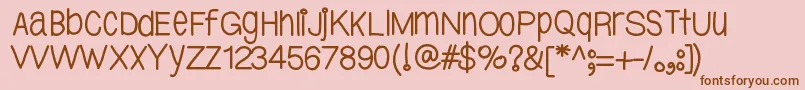 Ybtallpretty-Schriftart – Braune Schriften auf rosa Hintergrund