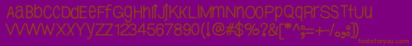 Ybtallpretty-Schriftart – Braune Schriften auf violettem Hintergrund