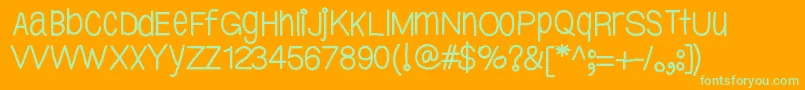 Czcionka Ybtallpretty – zielone czcionki na pomarańczowym tle