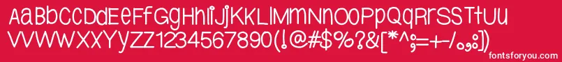 フォントYbtallpretty – 赤い背景に白い文字