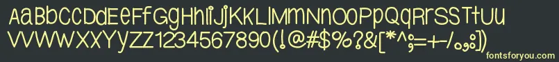 Ybtallpretty Font – Yellow Fonts on Black Background