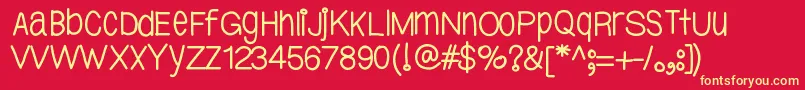 Ybtallpretty Font – Yellow Fonts on Red Background