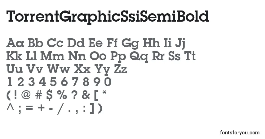 Fuente TorrentGraphicSsiSemiBold - alfabeto, números, caracteres especiales
