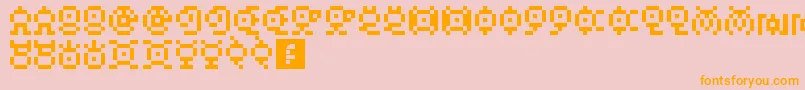 UnownGb Font – Orange Fonts on Pink Background