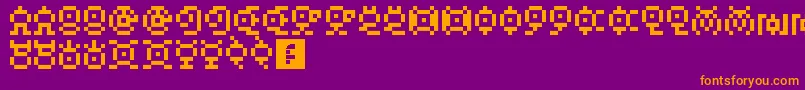 UnownGb Font – Orange Fonts on Purple Background