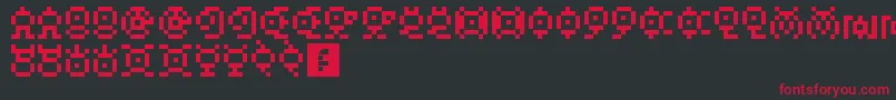 UnownGb Font – Red Fonts on Black Background