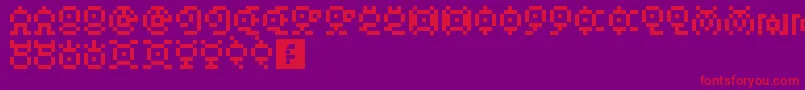 UnownGb Font – Red Fonts on Purple Background