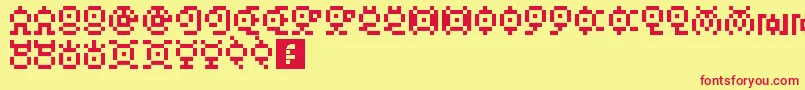 UnownGb Font – Red Fonts on Yellow Background