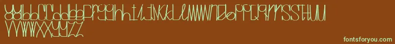 MrvanillaRegular Font – Green Fonts on Brown Background