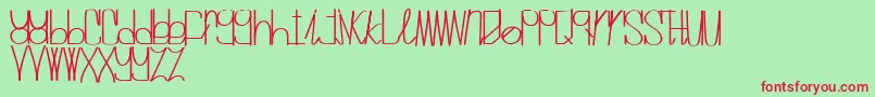 MrvanillaRegular Font – Red Fonts on Green Background