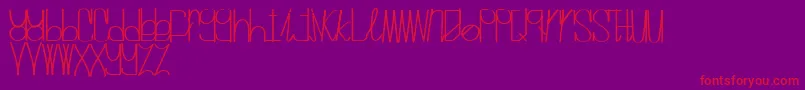 MrvanillaRegular-Schriftart – Rote Schriften auf violettem Hintergrund