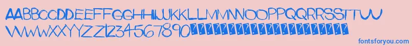 Upperside Font – Blue Fonts on Pink Background