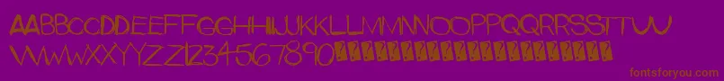 Upperside Font – Brown Fonts on Purple Background