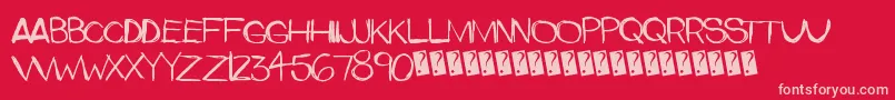 Upperside Font – Pink Fonts on Red Background