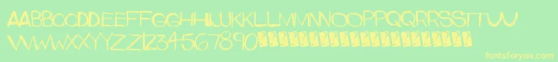 Upperside Font – Yellow Fonts on Green Background