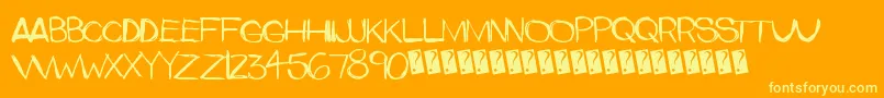 Upperside-fontti – keltaiset fontit oranssilla taustalla