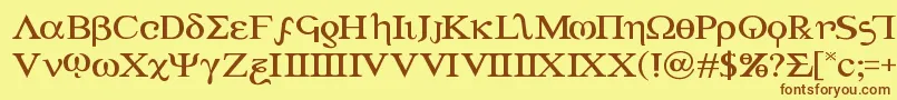 Achilles3expand Font – Brown Fonts on Yellow Background