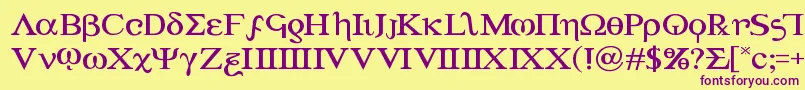 Achilles3expand Font – Purple Fonts on Yellow Background