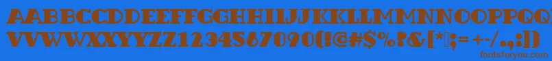 Dextorbladro1 Font – Brown Fonts on Blue Background