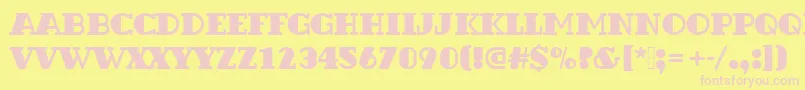 Dextorbladro1 Font – Pink Fonts on Yellow Background