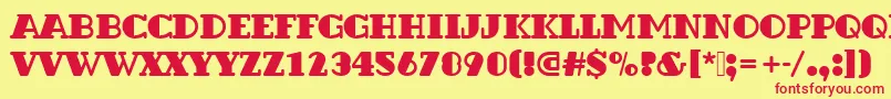 Dextorbladro1 Font – Red Fonts on Yellow Background