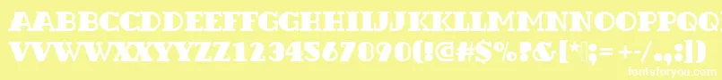 Dextorbladro1 Font – White Fonts on Yellow Background