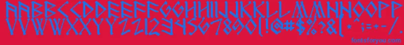 Шрифт Runenglish1 – синие шрифты на красном фоне